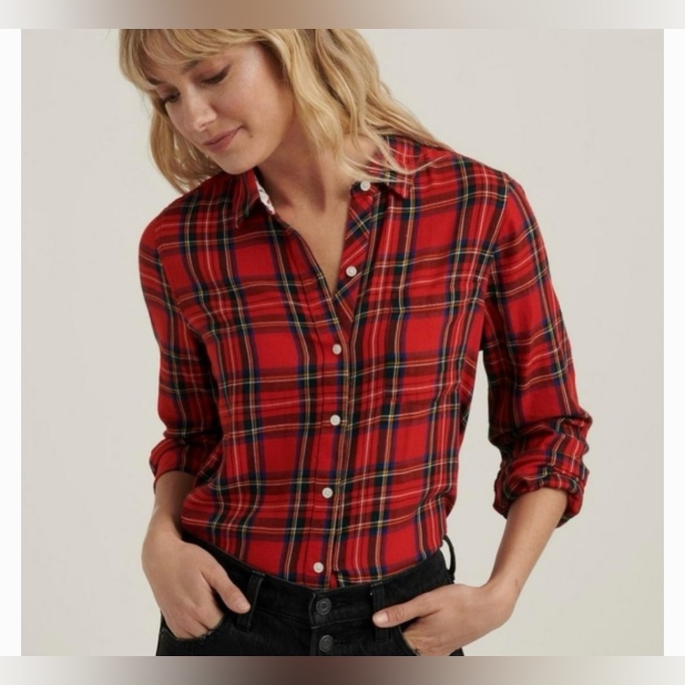 Lucky Brand Classic One Pocket Plaid Shirt Flannel. Size M